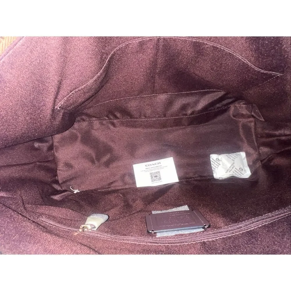 🔥🎁NWT! Coach Sig GALLERY Tote Handbag Khaki/Black Msrp:$378.00 - Picture 5 of 8